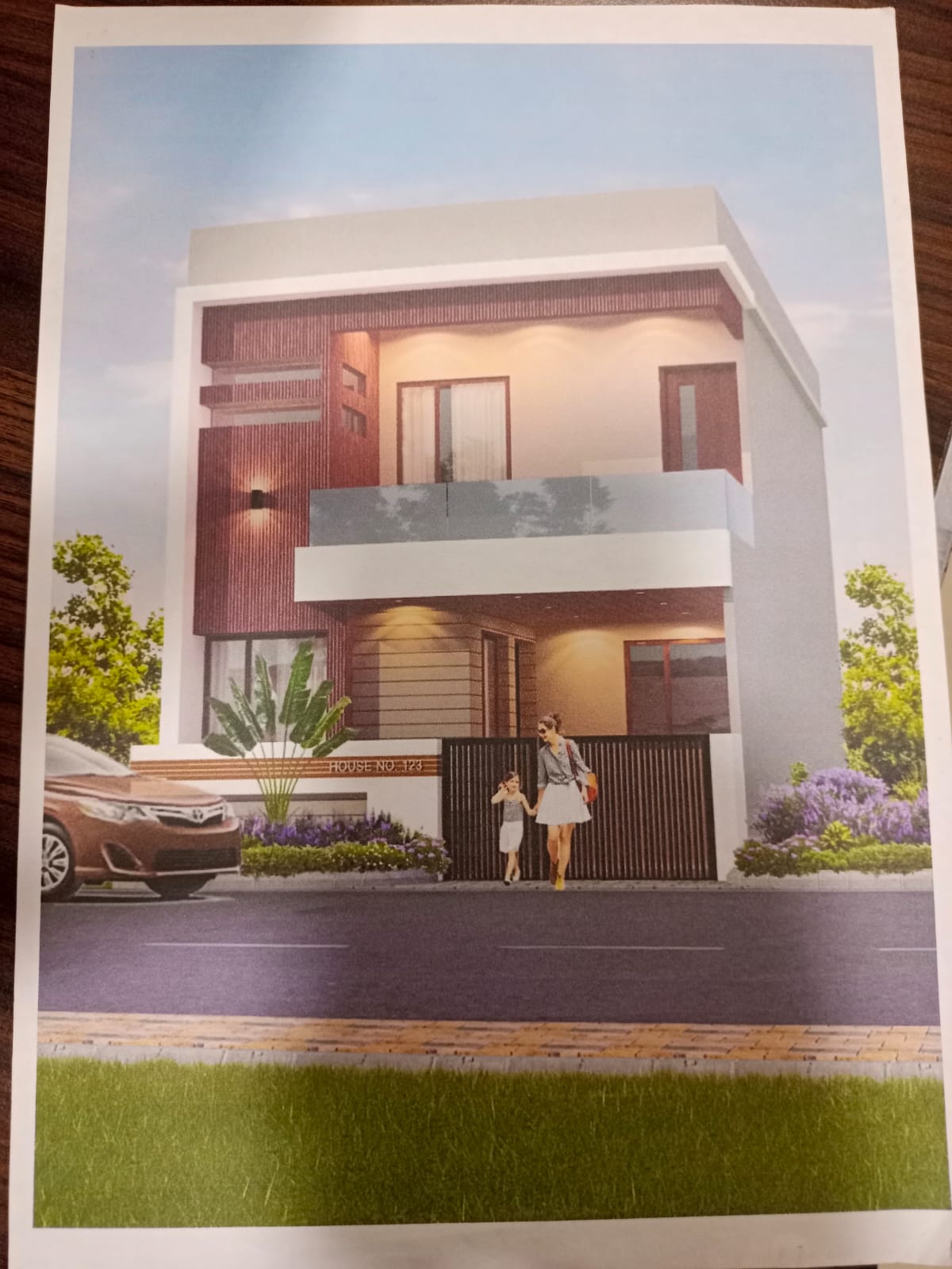 Completed villa facade